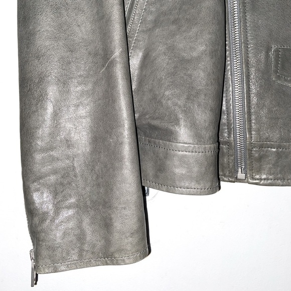 Marc Jacobs Biker/Motorcycle Leather Jacket Gray​​​​​ - Picture 3 of 9